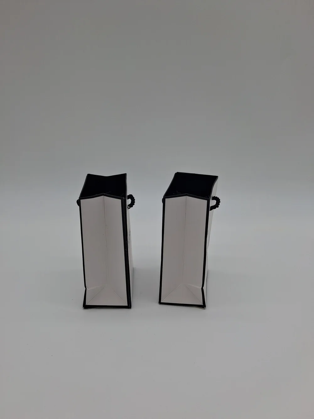 CHANEL Mini Shopping Gift Bags Pair White Black Boutique Packaging Set of 2